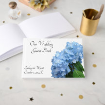Blaues Florales Hochzeitsgästebuch