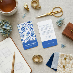 Blaues florales klassisches Delftware-Muster Visitenkarte