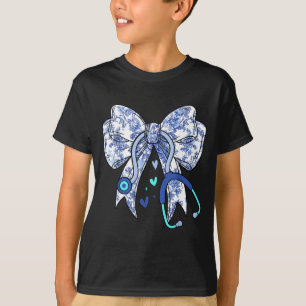 Blaues Florales Koketten-Schwestern-Stethoskop Med T-Shirt