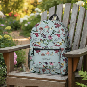 Blaues florales Kolibri-Naturmuster Bedruckter Rucksack