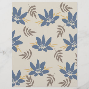 Blaues florales Scrapbook-Papier: