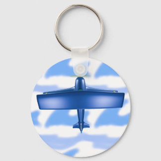 Blaues Flugzeug Luftfahrt Himmelblauer Wolkenanhän Schlüsselanhänger