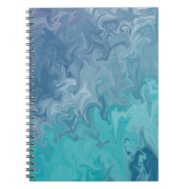 Blaues Flüssiges Marmor Abstractes Muster Notizblock