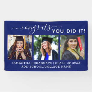 Blaues Foto Congrats Absolvent 2026 Abschluss  Banner