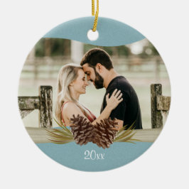 Blaues Foto Keramik Ornament