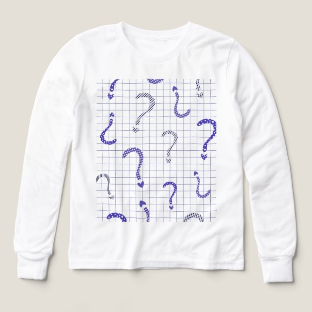 Blaues Fragezeichen nahtloses Muster (Design Vorderseite)