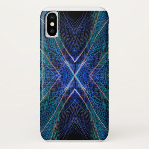 Blaues Fraktal-Feder-Design Case-Mate iPhone Hülle