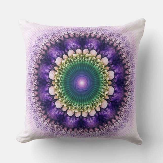 Blaues Fraktal Kissen (Vorderseite)