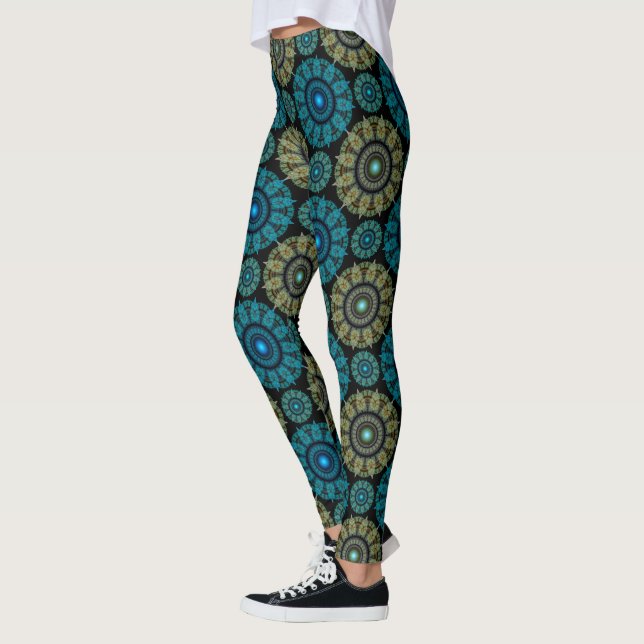 Blaues Fraktal  Leggings (Links)