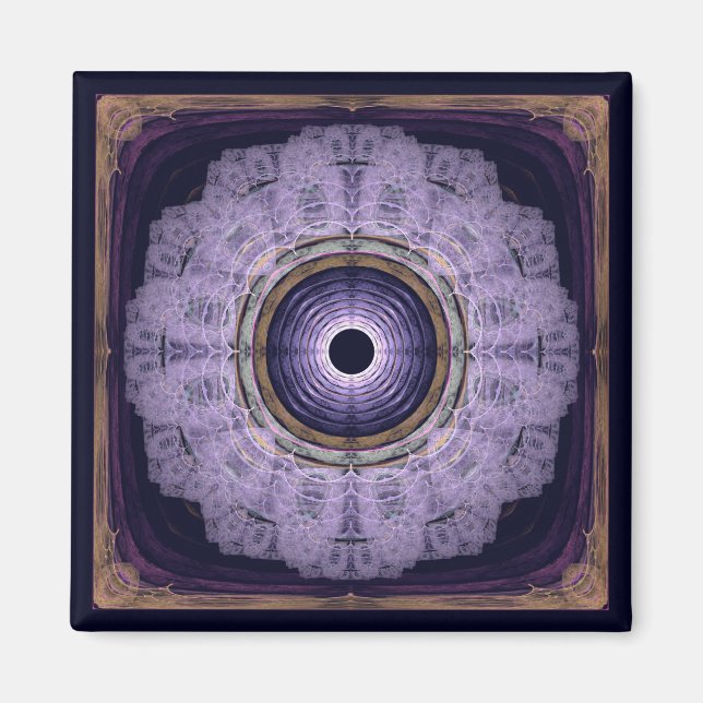 Blaues Fraktal mandala Magnet (Vorne)