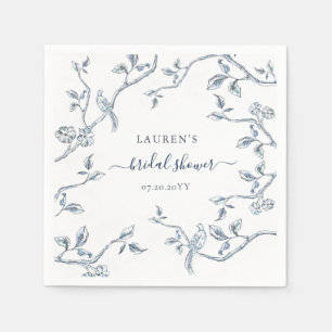 Blaues französisches Brautparty Serviette