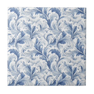 Blaues französisches Land-Toile-Muster Fliese