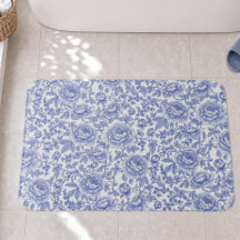 Blaues französisches Toile-Blumenmuster
