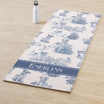 Blaues französisches Toile-Hund-Monogramm-Muster