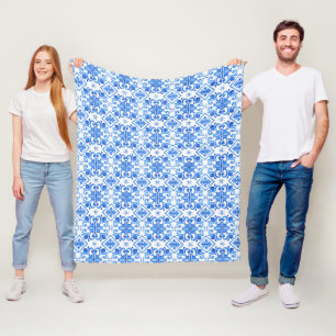 Blaues französisches Toile-Muster Fleecedecke