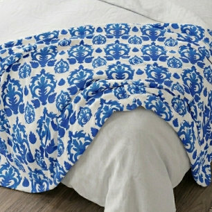 Blaues französisches Toile-Muster Fleecedecke