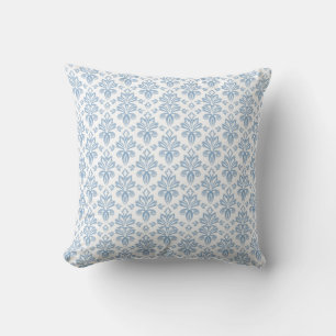 Blaues französisches Toile-Muster Kissen