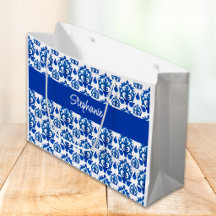 Blaues französisches Toile-Muster Name
