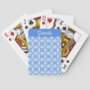 Blaues französisches Toile-Muster Name Spielkarten