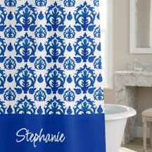 Blaues französisches Toile-Muster Namens-Monogramm