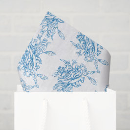 Blaues französisches Toile-Muster Seidenpapier