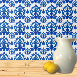 Blaues französisches Toile-Muster Tapete