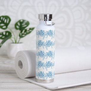 Blaues französisches Toile-Muster Trinkflasche
