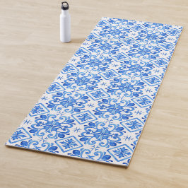Blaues französisches Toile-Muster Yogamatte