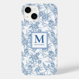Blaues französisches Toile-Name Case-Mate iPhone 14 Hülle