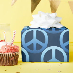 Blaues Friedenszeichen Geschenkpapier