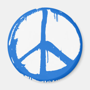 Blaues Friedenszeichen Magnet