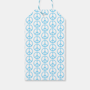 Blaues Friedenszeichen Modern Retro Spaß Geschenkanhänger