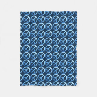 Blaues Friedenszeichen-Muster Fleecedecke