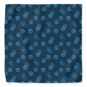 Blaues Friedenszeichen-Muster Kopftuch