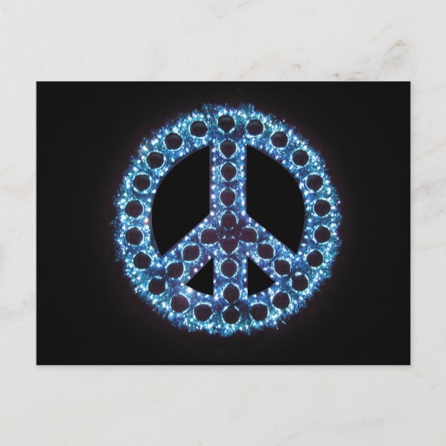 Blaues Friedenszeichen Postkarte (Vorderseite)