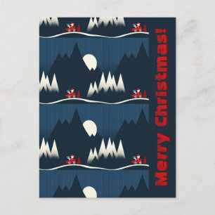 Blaues frohes Weihnachten Postkarte