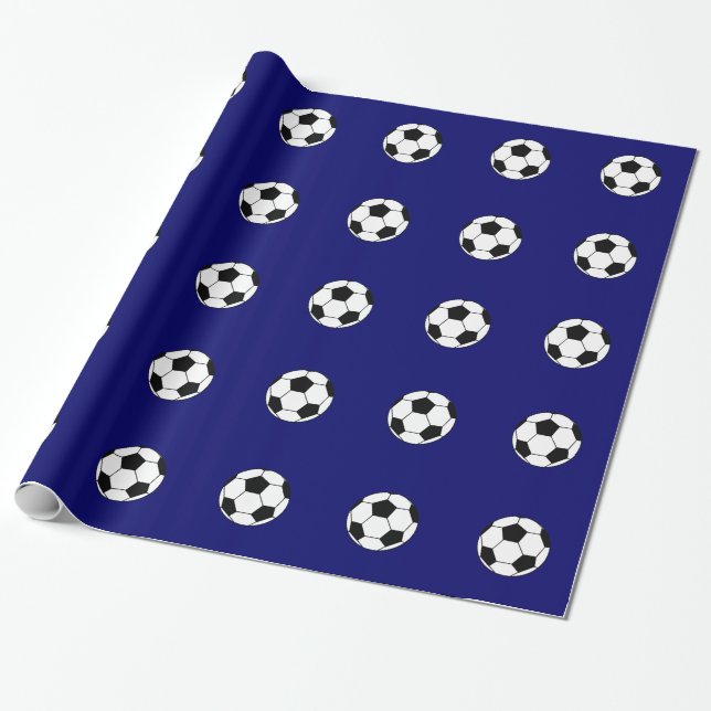 Blaues Fußball-Muster-Packpapier Geschenkpapier (Ungerollt)