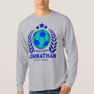 Blaues Fußballspieler-Name-Wappen   T-Shirt