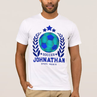Blaues Fußballteam-Emblem | Geschenke für Männer T-Shirt