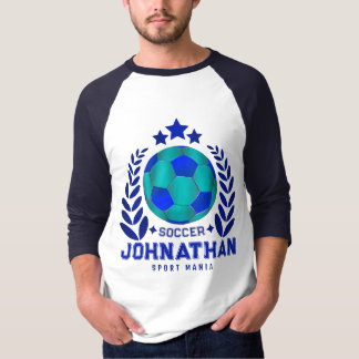 Blaues Fußballteam-Name-Design | Geschenke für Män T-Shirt