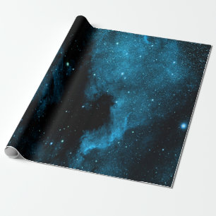 Blaues Galaxie-Packpapier Geschenkpapier