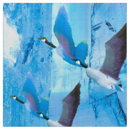 Blaues Gänse in Eiswürfelstoff Stoff