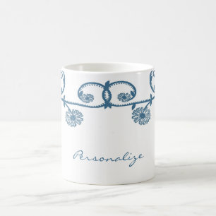 Blaues Gänseblümchen-Rebe-Kaffee-Tasse Tasse