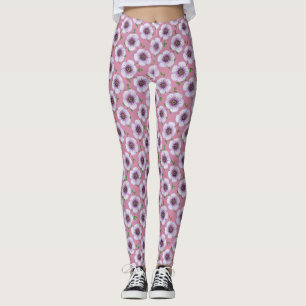 Blaues Garten-Blumen-mit Blumenmuster Leggings