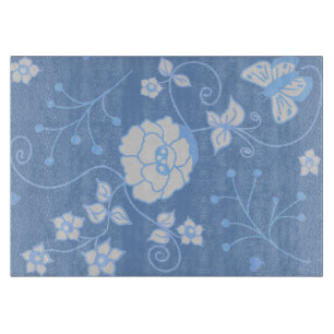 Blaues Gartendekoratives Glas Schneidebrett