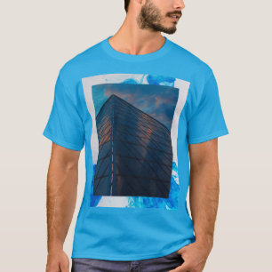 Blaues Gebäude Männerschnecke T-Shirt
