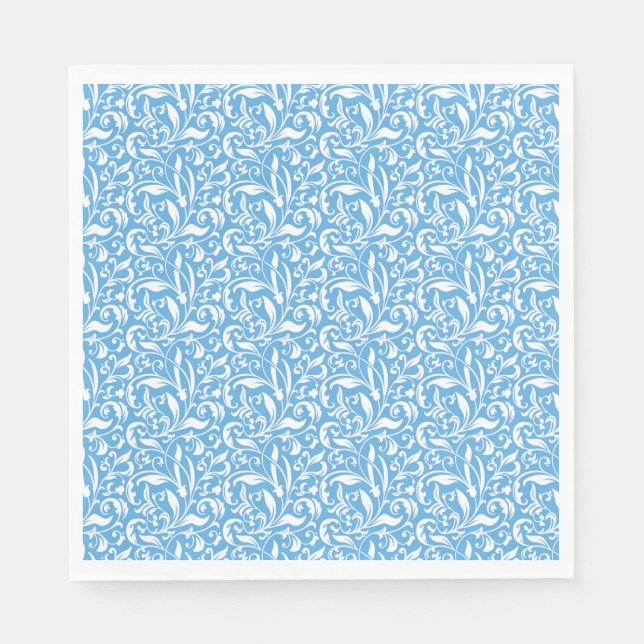 Blaues Geblüht Druckpapier Serviette (Vorderseite)