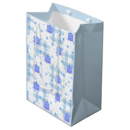 Blaues Geburtstagsjubiläum Mittlere Geschenktüte