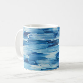Blaues gefrorenes Pinselstrich. Navy Winter nautic Kaffeetasse