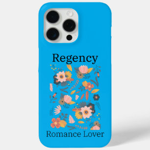 Blaues Gehäuse mit pfirsichfarbenen und rosa Blume Case-Mate iPhone Hülle